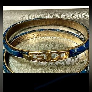 Vintage Italian 24k gold plated snakeskin GC logo bracelet.